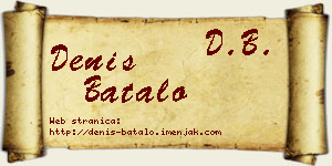 Denis Batalo vizit kartica